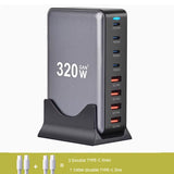 Multi-Port USB Charger Porous Socket Fast Charging Plug for Huawei Xiaomi Interface Multi-Function High-Power Desktop Studio Power Strip Socket Integrated Universal Charging Pile Station Mobile Phone Neutral