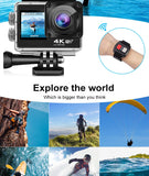 Action Camera Ultra HD 4K/30fps WiFi 2.0-inch 170D Underwater Waterproof Helmet Video Recording Cameras Sport Cam