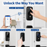 Smart Deadbolt lock of TTLOCK bluetooth APP Fingerprint Door Lock, Keyless Entry Door Lock Door Digital Electronic Lock for home