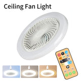 Smart Remote Control Ceiling Fan with LED Lighting Ceiling Fan with Lights Remote Control E27 Converter Base for Living Room