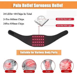 24PCS LED Red Light Belt for Neck,Wrist,Arms,Chin,Waist Relief Fatigue Wearable Wrap Relax Muscle Device USB Plug-in 660&850nm