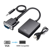 Full HD 1080P VGA to HDMI Converter Cable with 3.5mm Audio Output HDMI-compatible Adapter for PC laptop to HDTV Projector