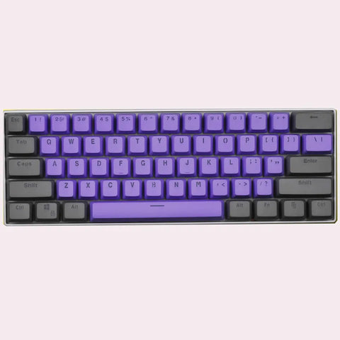 61 Key Set PBT Keycaps Ansi 60% Computer Gamer Mechanical Keyboard Cap Backlight OEM Miami DOLCH GK61 SK61 Anne pro 2 RK61 K617