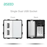 BSEED Mechanical Button Switches TV ST CAT5 RJ45 Plug Type-c USB EU French Power Sockets DIY Function Parts  Free Combination