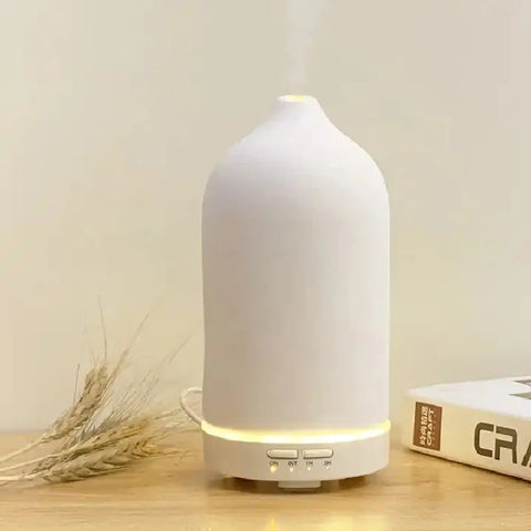 Ceramic Fragrance Diffuser Automatic Small Humidifier Hotel Air Fresher Essential Oil Diffuser Timing Colorful Lights