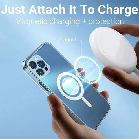 Transparent Magnetic Case For iPhone 16 15 13 12 11 14 Pro Max 7 8 Plus X XS XR Magsafe Wireless Charging Shockproof Accessories