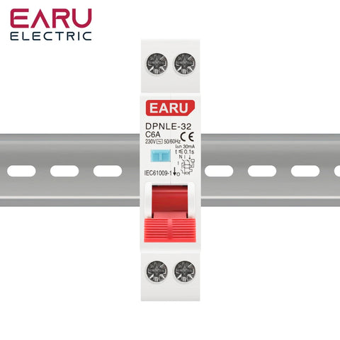 18MM RCBO 1P+N AC 230V 50/60Hz 6KA Residual Current Differential Automatic Circuit Breaker With Over Current Leakage Protection