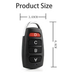 Mini Black 433MHz Wireless Remote Control Electric Garage Roll-up Door Security Alarm Controller Key ABCD 4 Buttons