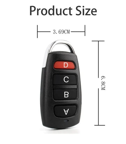 Mini Black 433MHz Wireless Remote Control Electric Garage Roll-up Door Security Alarm Controller Key ABCD 4 Buttons