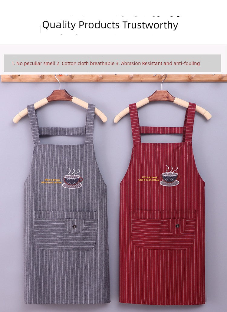 Korean-Style Anti-Fouling Cotton and Linen Belt Apron