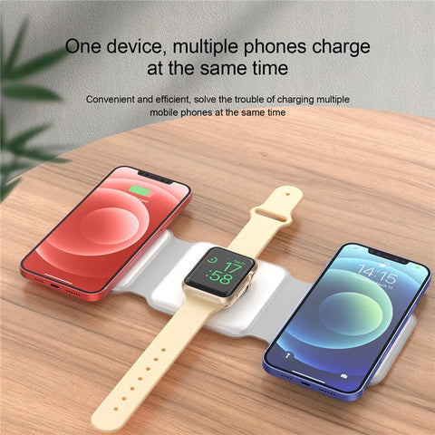 100W 3 in 1 foldable Wireless Charger Pad Stand for iPhone 15 14 13 12Pro Max Airpods iWatch Fast Wireless Charging Dock Station