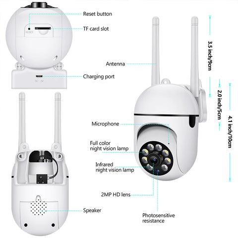 JOOAN 3MP WiFi Camera Home PTZ IP Camera Color Night Audio Wireless Surveillance Camera Auto Tracking Security CCTV Camera