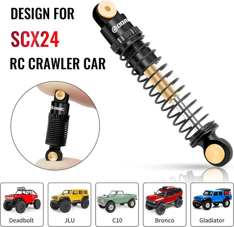 Esilun RC Shocks Absorber Aluminum Front&Rear Shock Damper for Axial SCX24 C10 JLU Deadbolt Gladiator Bronco Upgrade Accessories