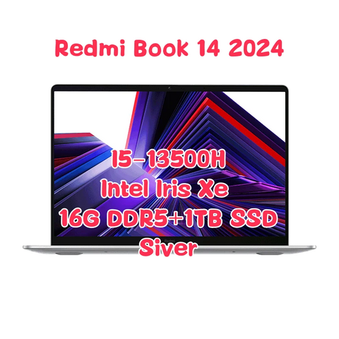 New Xiaomi Redmi Book Laptop 14 2024 Intel Core i5-13500H 14inch 2.8K 120Hz Screen 12 Core 16GB DDR5+512G/1TB SSD Notebook PC