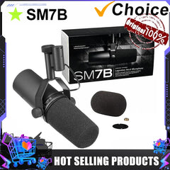 VIKEFON Cardioid Dynamic Microphone SM7B Sm7b 7B Studio Selectable Frequency Response Mic for Live Stage Recording Podcasting