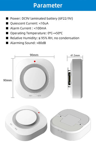 YUPA Independent Smoke Detector Sensor Fire Alarm System For Home Office Security Smoke Alarm Fire Protection Battery Powered