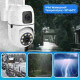 8MP Dual Lens WiFi Camera Dual Screen Wifi Surveillance Camera Outdoor Waterproof Auto Tracking Security Wireless Cameras