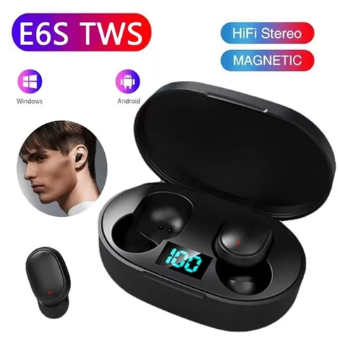 TWS E6S Bluetooth Earphones Wireless Bluetooth Headset Noise Cancelling Headsets With Microphone Headphones For Xiaomi Redmi