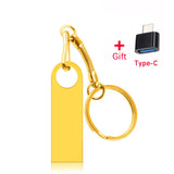 Metal USB Flash Drive 32GB 64GB 128GB Pen Drive High Speed 4G 8G 16G U Disk Pendrive USB device With Key Ring Gift