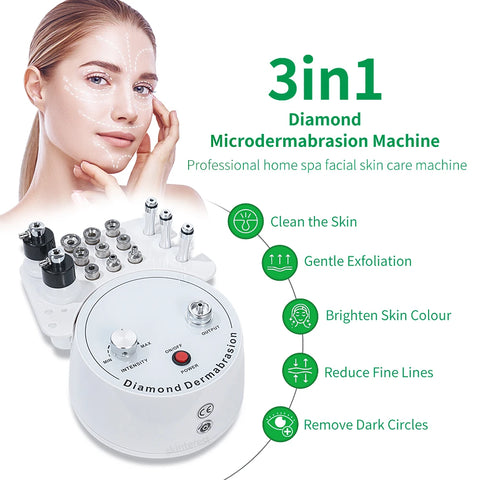 Diamond Microdermabrasion Beauty Machine Vacuum Suction Spray Moisten Exfoliate Skin Peeling Anti Aging Facial Skincare Tool