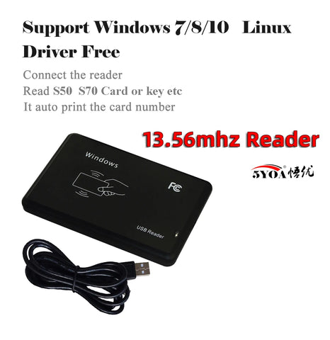 5YOA Smart RFID Card Reader 125KHz 13.56MHz ID IC Dual Frequency Access Control Encrypted Programmer Reader With USB Interface