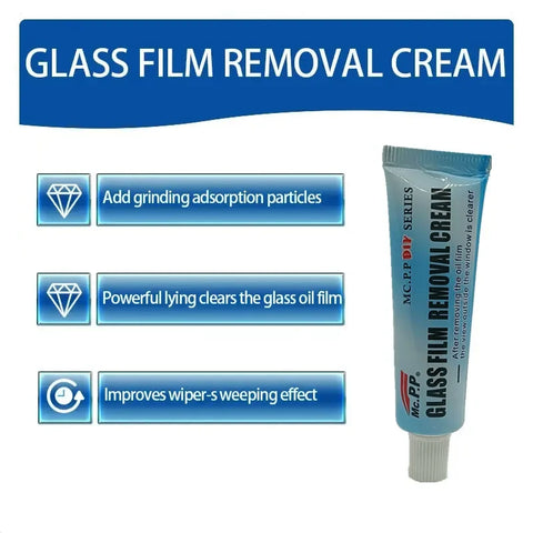 Car Glass Oil Film Removal Paste, Front Windshield Cleaner Decontamination Oil Film Removal Water Spot-Remover For All Cars