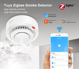 Tuya Smart Zigbee Smoke Detector Smart Home Real-time Monitoring Remote Alarm Notification App Control Works Need Zigbee Hub