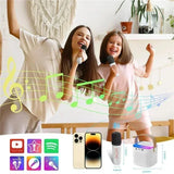 VIKEFON Mini Karaoke Machine LED Portable Bluetooth Speaker Suitable For Birthday Family Parties For Girls And Boys Microphone