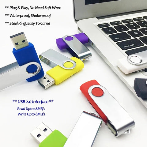 Usb 2.0 64GB USB Flash Drive Waterproof  Pen Drive 128GB Usb Stick 4GB 8GB 16GB 32GB Flash Disk PenDrive High Speed Memory Stick