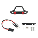 Metal Front Bumper with LED Lights for 1/24 RC Crawler Car Axial SCX24 Jeep Wrangler JLU Gladiator Deadbolt Upgrade Parts