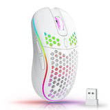 2.4G Wireless Gaming Mouse RGB Lighting Charging Mouse  with Adjustable DPI Ergonomic Honeycomb Design for Desktop Laptop