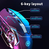 Rechargeable Bluetooth Wireless Mouse with 2.4G USB for Laptop Macbook PC Computer Backlight Gaming Mouse for iPad Tablet Phone