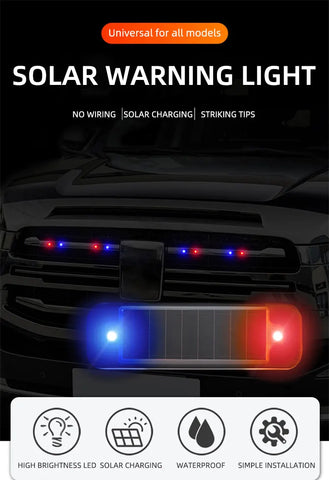 Mini LED Solar Power Car Warning Light Night Security Simulated Alarm Wireless Anti-Theft Caution Lamp Flashing Dummy Alarm Lamp