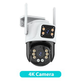 Three Lens PTZ IP Camera Outdoor 6K HD Three Screen WiFi Security Camera Auto Tracking 4K Dual Len Wirelss CCTV Camera iCsee