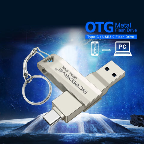 2 in 1 OTG USB-C Flash Pen Drive Metal Memory Stick Usb 3.0 flash Disk 64GB 128GB 256G USB3.0 Dual C Pendrive free shipping