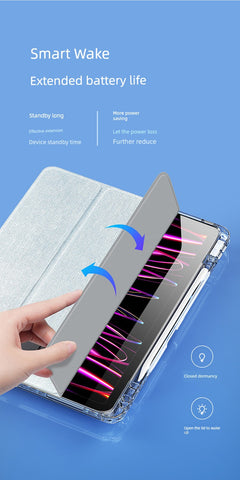 New Arrival Applicable Ipadpro11 Tablet Protective Case Air4/5 Sleep 10.2 with Pen Slot 9.7 Transparent 2024 High Transparent Air13 Drop-Resistant 10.5-Inch Abrasion Resistant 12.9 Scratch-Resistant Case