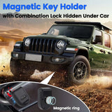 Magntic Key Lock Box with 4 Digit Combination Lock Hider Under Car Magnetic Key Holder with Strong Magnet for Indoors Outdoor