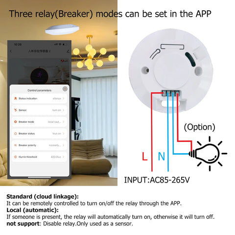 ZigBee3.0/Wifi 24G MmWave Radar Human Presence Motion Sensor For Light Switch Luminosity Detection 110/220V Tuya Smart Life Home