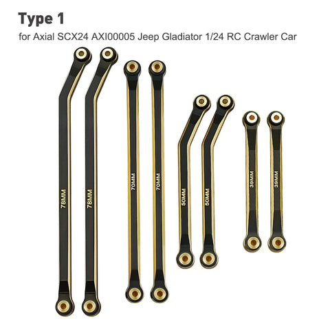 AXSPEED Brass High Clearance Link Rod Set for Axial SCX24 Deadbolt JEEP Gladiator Wrangler Bronco Chevrolet 1/24 RC Crawler Car