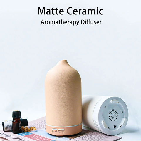 Ceramic Fragrance Diffuser Automatic Small Humidifier Hotel Air Fresher Essential Oil Diffuser Timing Colorful Lights