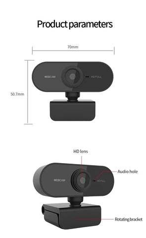 1080P HD Mini Webcam with microphone, usb interface supports laptop desktop computer, suitable for live video call conference