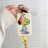 Anime Snoopy Student Campus Card Cover Document Id Bus Bank Access Control Card Case Accessory Hanging Rope Cute Children Gifts