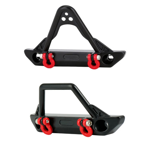 Metal Front Bumper with LED Lights for 1/24 RC Crawler Car Axial SCX24 Jeep Wrangler JLU Gladiator Deadbolt Upgrade Parts