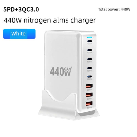 Multi-Port USB Charger Porous Socket Fast Charging Plug for Huawei Xiaomi Interface Multi-Function High-Power Desktop Studio Power Strip Socket Integrated Universal Charging Pile Station Mobile Phone Neutral