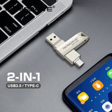 2 in 1 OTG USB-C Flash Pen Drive Metal Memory Stick Usb 3.0 flash Disk 64GB 128GB 256G USB3.0 Dual C Pendrive free shipping