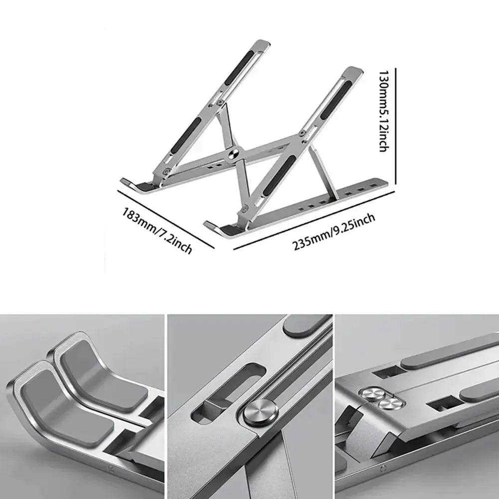 Portable Laptop Stand Aluminum Notebook Support Computer Bracket Macbook Air Pro Holder Accessories Foldable Lap Top Base