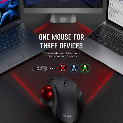 Bluetooth Mouse Rechargeable 2.4G USB Wireless Mice Ergonomic Trackball Mouse for Computer 1000 1600 1800 DPI