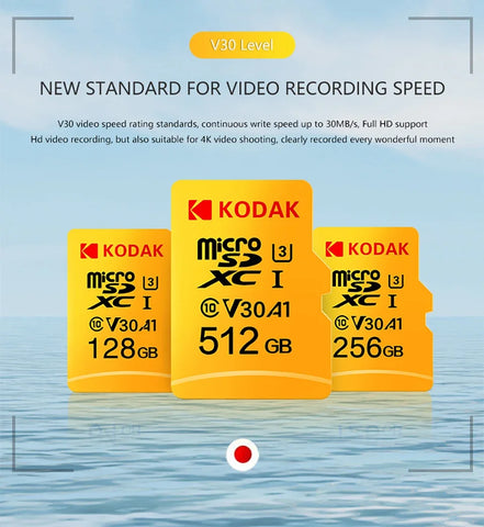 KODAK Micro SD Card Driving Recorder 64GB Memory Card For Mobile Phone PC Earphone Speaker HD Camera