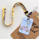 Anime Snoopy Student Campus Card Cover Document Id Bus Bank Access Control Card Case Accessory Hanging Rope Cute Children Gifts