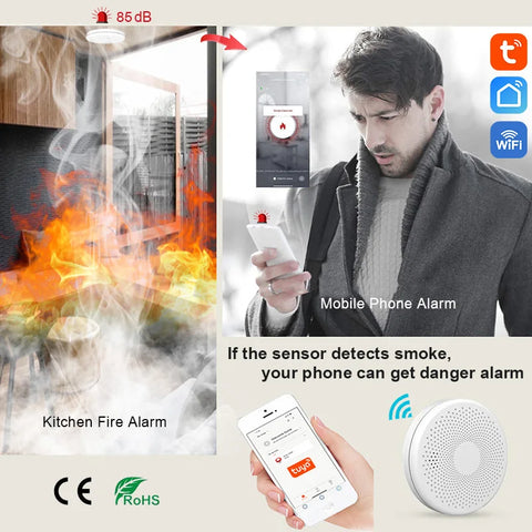 2-in-1 WiFi Tuya Smart Carbon Monoxide &amp; Smoke Detector Alarm